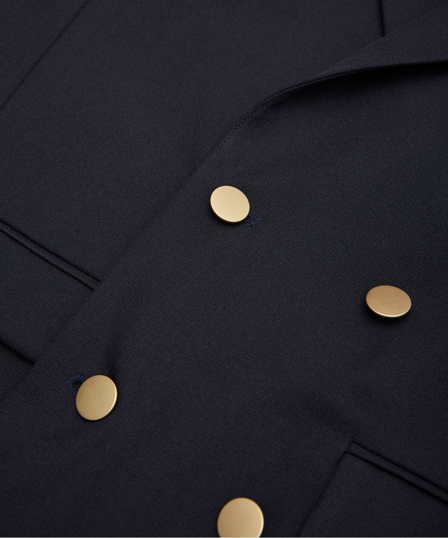 Rope&rsquo;Picnic「ウールライクサージ金ボタンジャケット(肩パットあり・総裏地)/セットアップ対応・リンクコーデ」|テーラードジャケット|