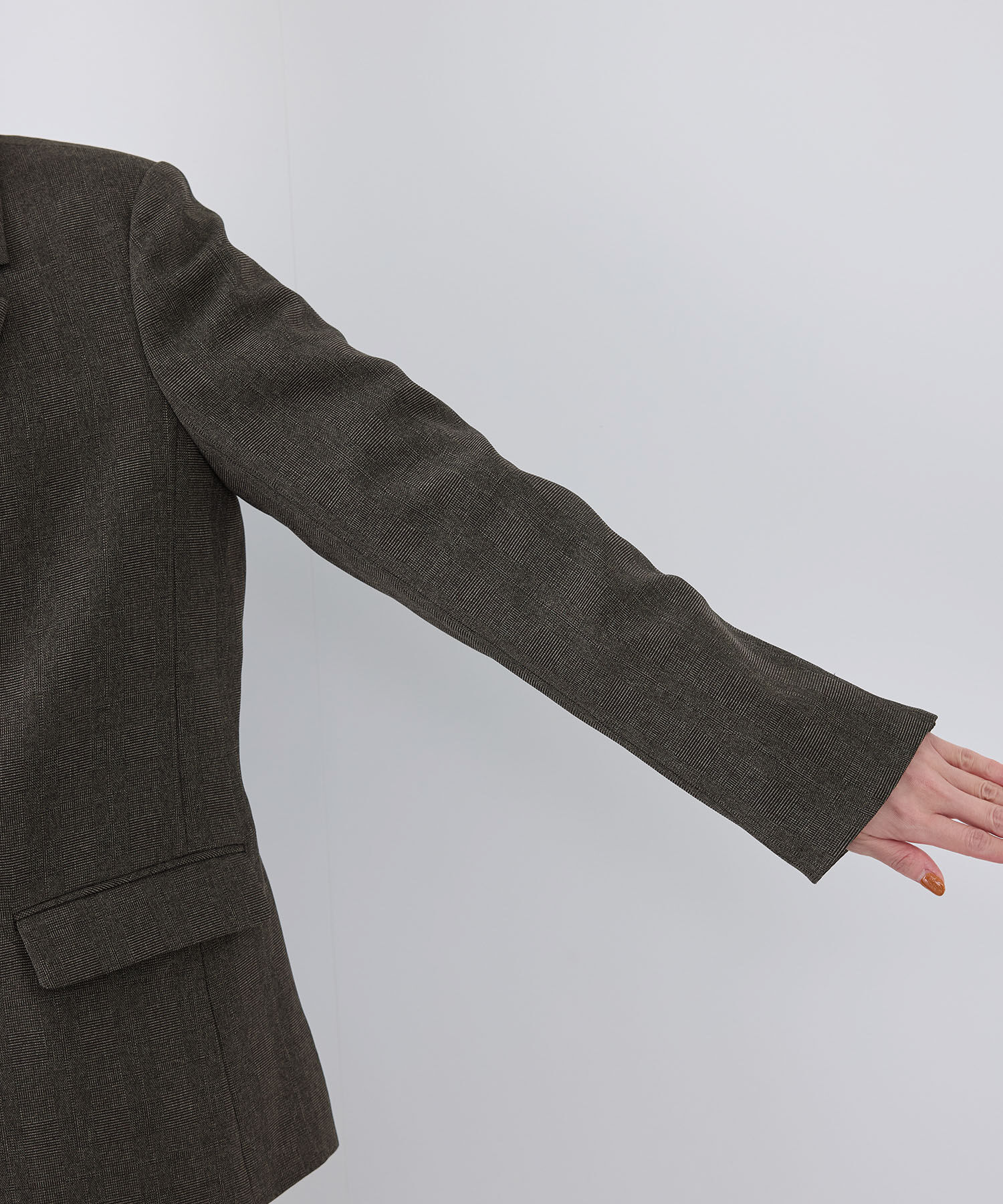 Rope&rsquo;Picnic「ウールライクサージ金ボタンジャケット(肩パットあり・総裏地)/セットアップ対応・リンクコーデ」|テーラードジャケット|