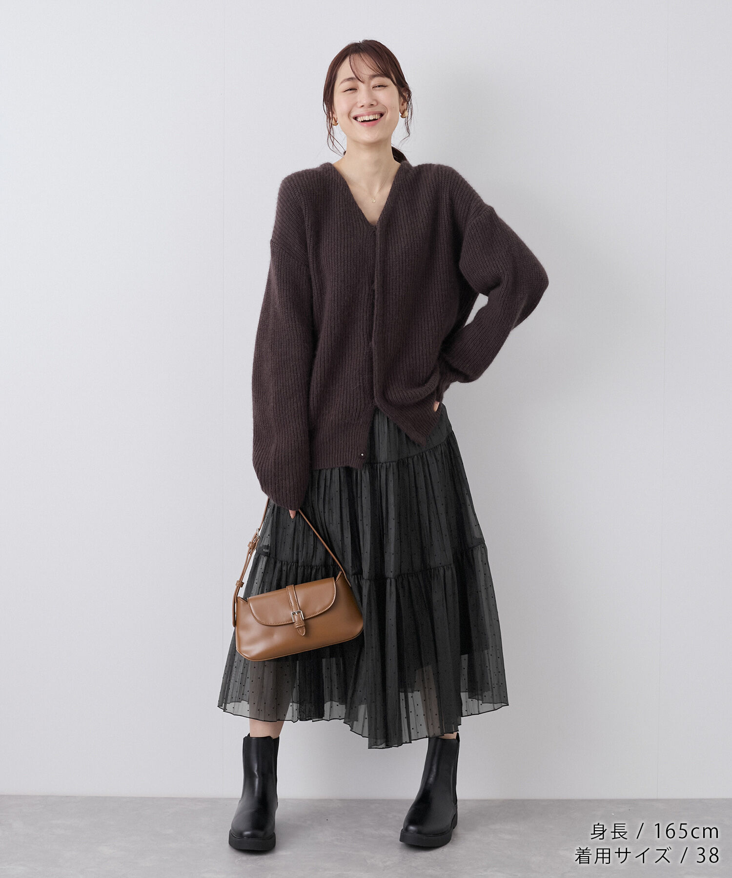 Rope&rsquo;Picnic「着丈が選べるペーパーライクドットティアードスカート」|スカート|