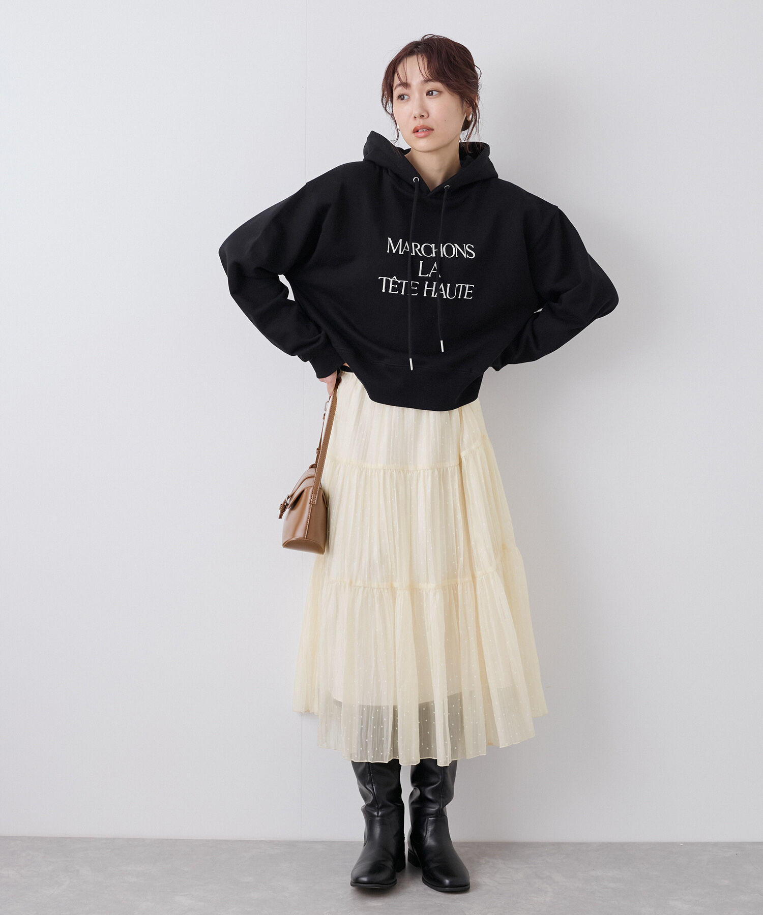 Rope&rsquo;Picnic「着丈が選べるペーパーライクドットティアードスカート」|スカート|