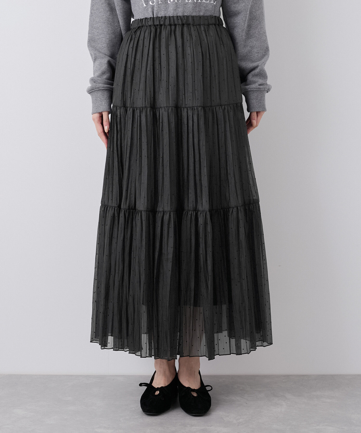 Rope&rsquo;Picnic「着丈が選べるペーパーライクドットティアードスカート」|スカート|