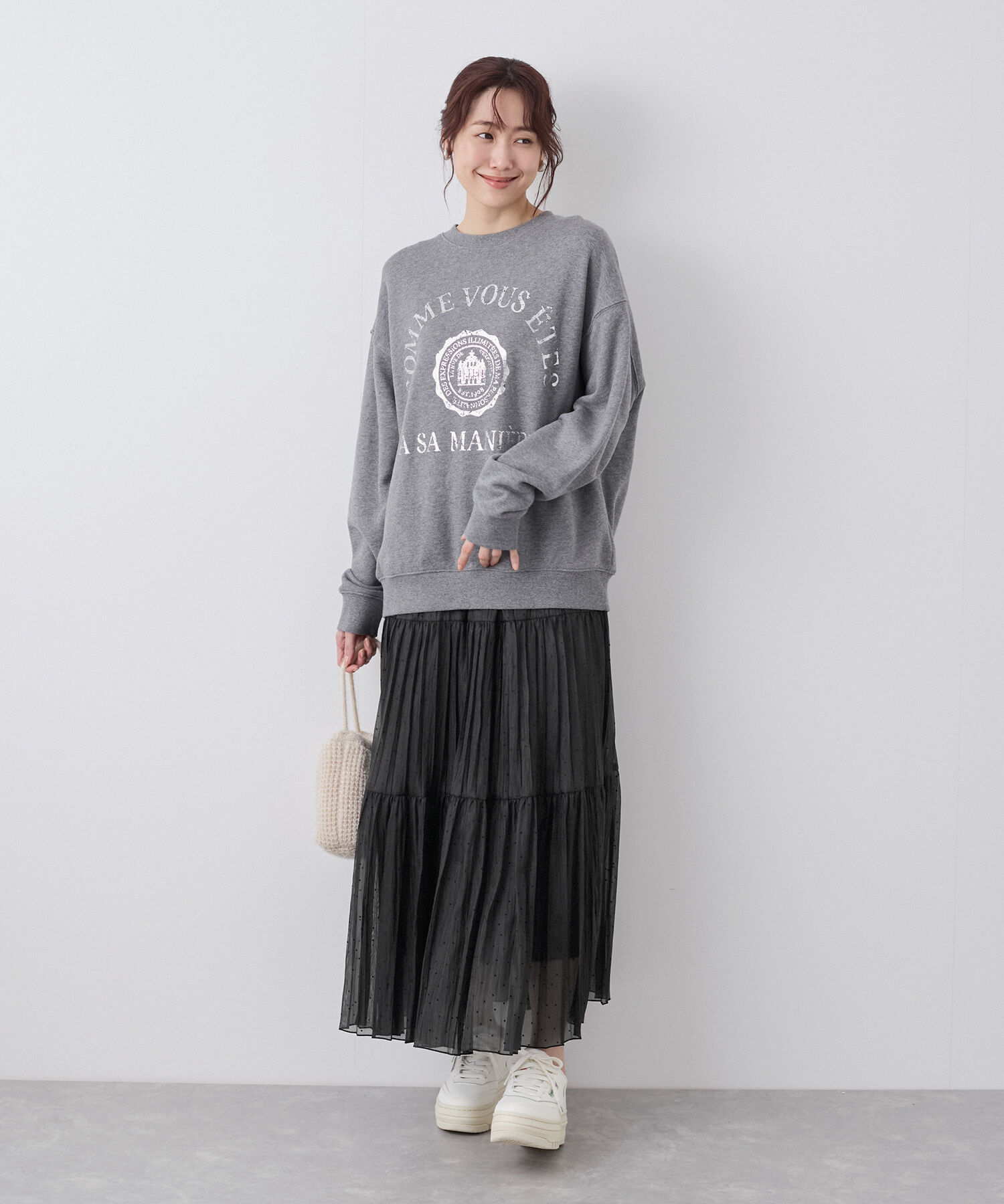 Rope&rsquo;Picnic「着丈が選べるペーパーライクドットティアードスカート」|スカート|