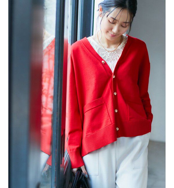 Rope&rsquo;Picnic「シルク混Ｖネック金ボタンニットカーディガン」|カーディガン|