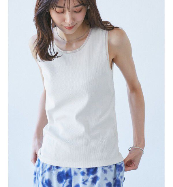 Rope&rsquo;Picnic「シアードッキングラメテレコタンクトップ」|タンクトップ|
