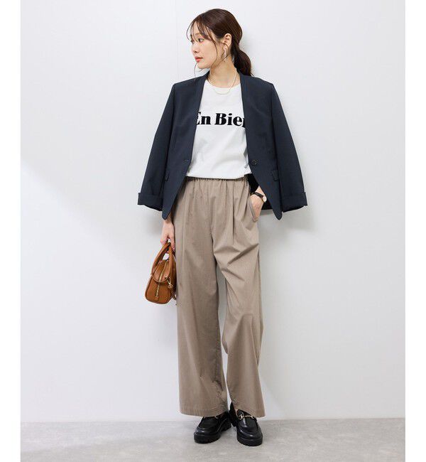 Rope&rsquo;Picnic「【UV対応】【リネンライク・シリーズ】ノーラペルジャケット/通勤・セットアップ対応」|ノーカラージャケット|