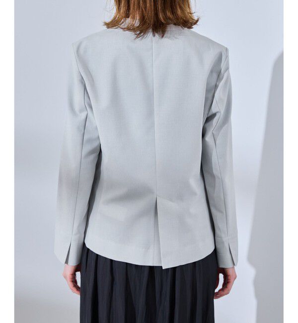 Rope&rsquo;Picnic「【UV対応】【リネンライク・シリーズ】ノーラペルジャケット/通勤・セットアップ対応」|ノーカラージャケット|