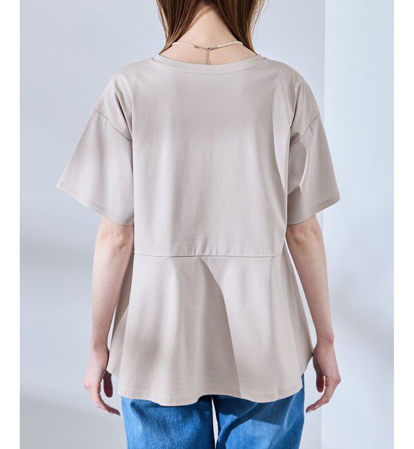 Rope&rsquo;Picnic「【UVカット・接触冷感】Cutee 着丈が選べる70シルケットペプラムカットトップス」|Tシャツ・カットソー|