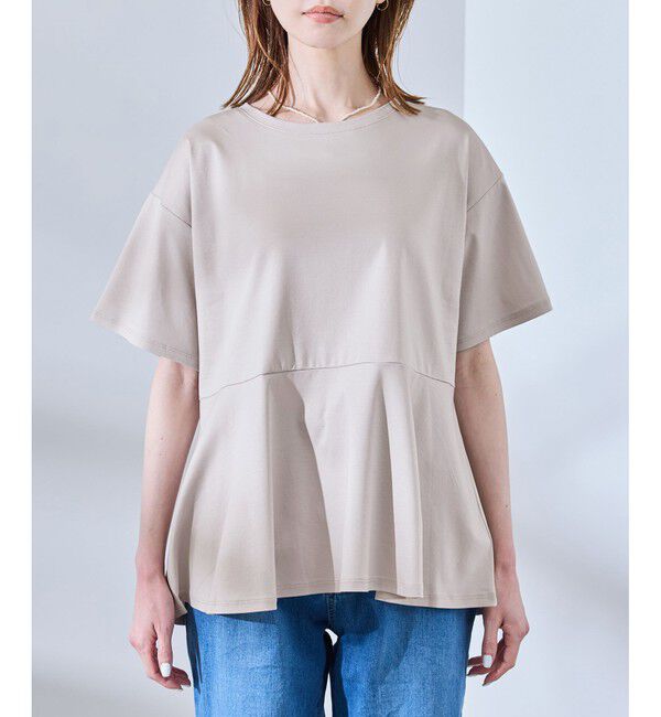 Rope&rsquo;Picnic「【UVカット・接触冷感】Cutee 着丈が選べる70シルケットペプラムカットトップス」|Tシャツ・カットソー|