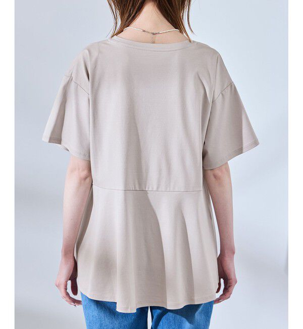 Rope&rsquo;Picnic「【UVカット・接触冷感】Cutee 着丈が選べる70シルケットペプラムカットトップス」|Tシャツ・カットソー|