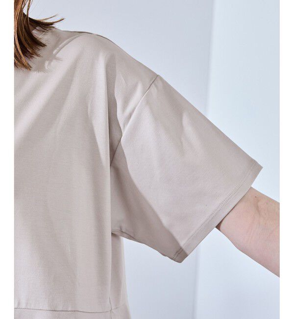 Rope&rsquo;Picnic「【UVカット・接触冷感】Cutee 着丈が選べる70シルケットペプラムカットトップス」|Tシャツ・カットソー|