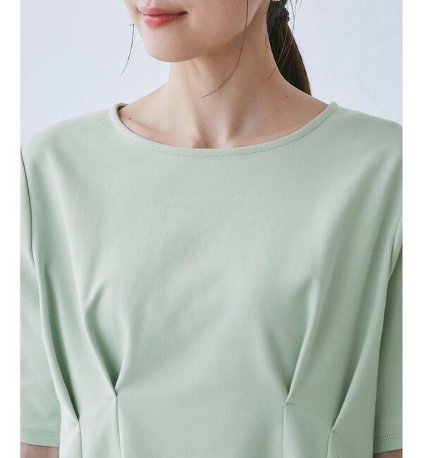 Rope&rsquo;Picnic「(接触冷感&times;UVカット)ウエストタックペプラムトップス」|Tシャツ・カットソー|