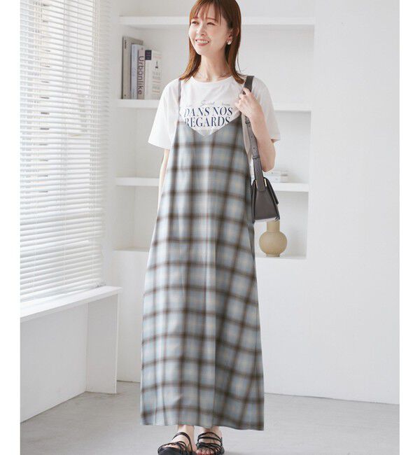 Rope&rsquo;Picnic「オンブレチェックキャミソールワンピース」|ワンピース|