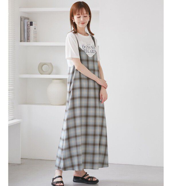 Rope&rsquo;Picnic「オンブレチェックキャミソールワンピース」|ワンピース|