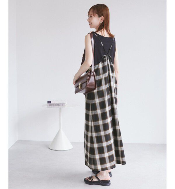 Rope&rsquo;Picnic「オンブレチェックキャミソールワンピース」|ワンピース|