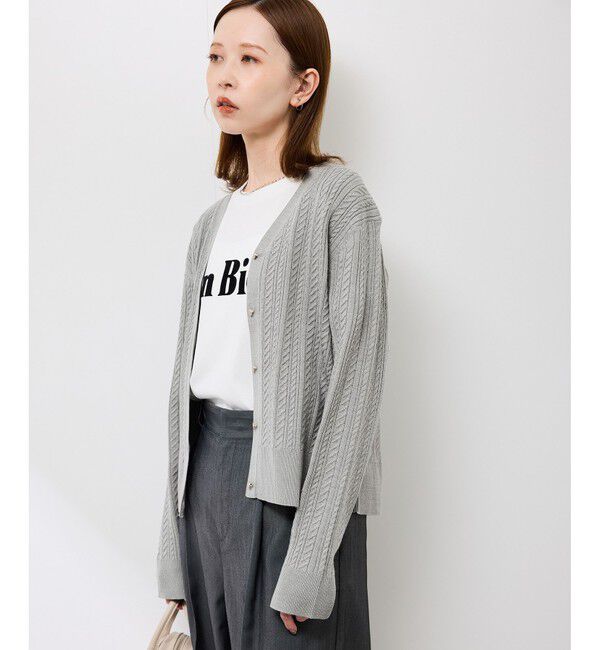 Rope&rsquo;Picnic「【アンチピリング・洗濯機OK】ミニケーブルカーディガン」|カーディガン|