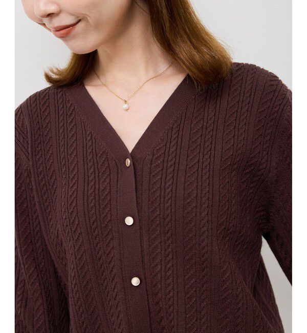 Rope&rsquo;Picnic「【アンチピリング・洗濯機OK】ミニケーブルカーディガン」|カーディガン|