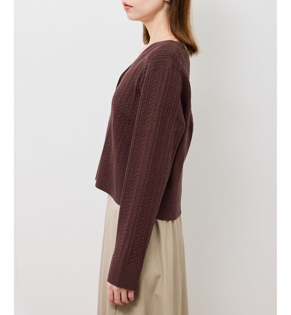 Rope&rsquo;Picnic「【アンチピリング・洗濯機OK】ミニケーブルカーディガン」|カーディガン|