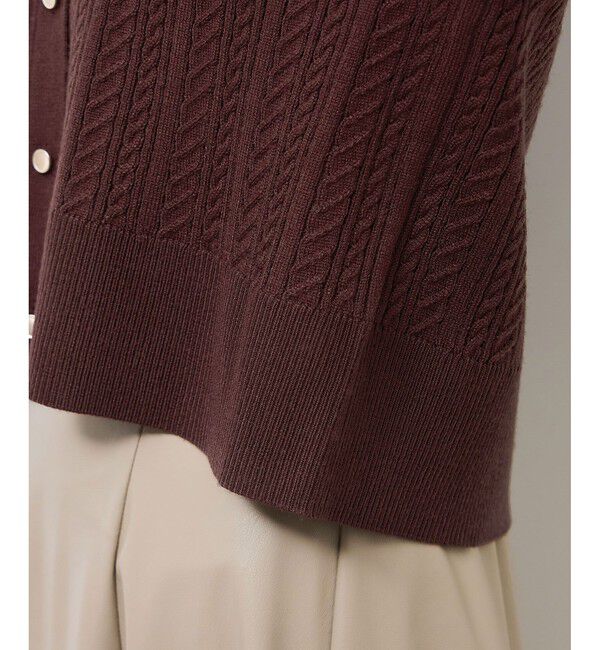 Rope&rsquo;Picnic「【アンチピリング・洗濯機OK】ミニケーブルカーディガン」|カーディガン|