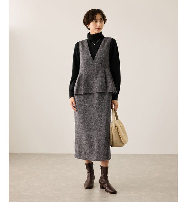 Rope&rsquo;Picnic「【新色追加】レイヤード風ペプラムジャンパースカート」|ワンピース|