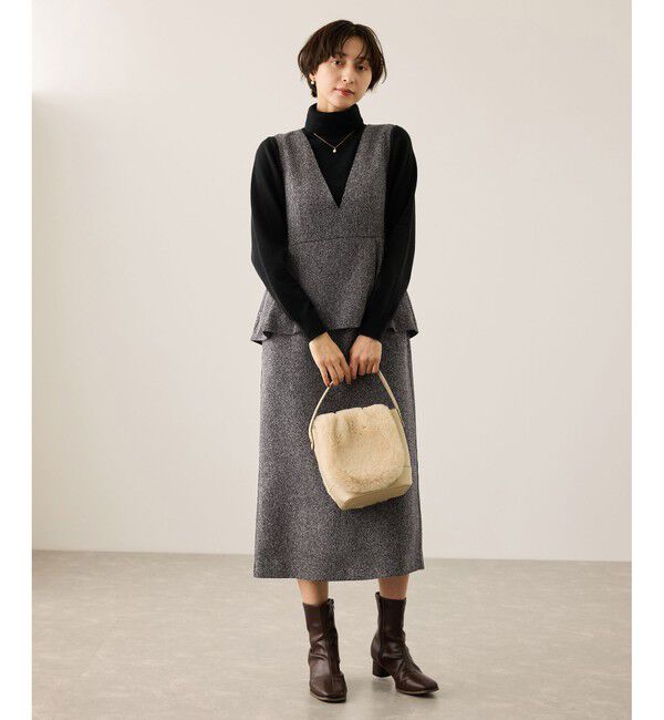 Rope&rsquo;Picnic「【新色追加】レイヤード風ペプラムジャンパースカート」|ワンピース|