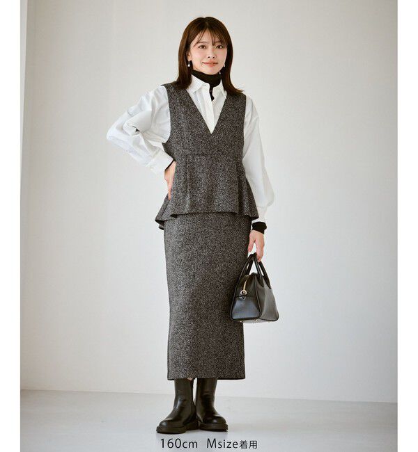 Rope&rsquo;Picnic「【新色追加】レイヤード風ペプラムジャンパースカート」|ワンピース|