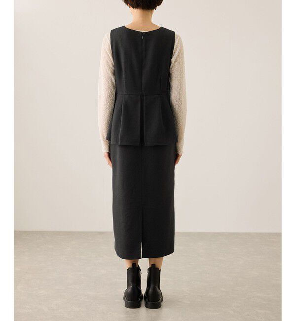 Rope&rsquo;Picnic「【新色追加】レイヤード風ペプラムジャンパースカート」|ワンピース|