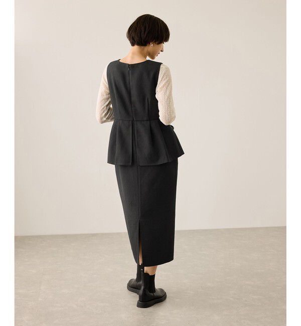 Rope&rsquo;Picnic「【新色追加】レイヤード風ペプラムジャンパースカート」|ワンピース|