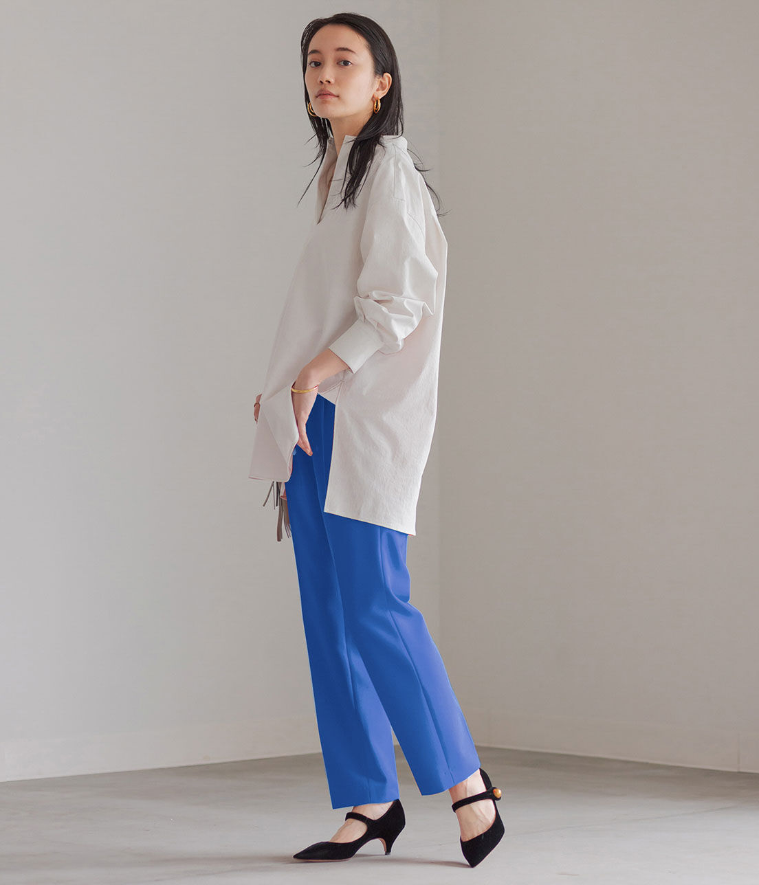 ADAM ET ROPE'「＜洗える＞スリムスラックス」|スラックス|