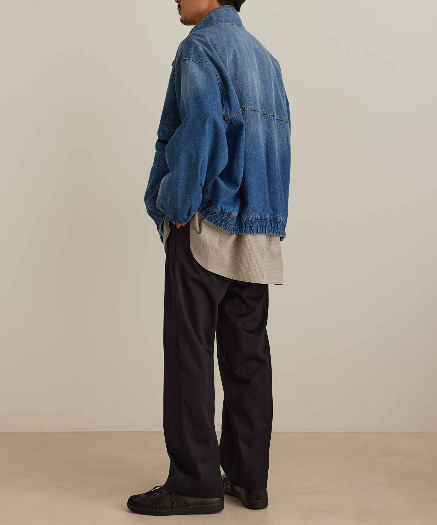 ADAM ET ROPE'「【コットンUSA】ドライタッチ デニム スタンドカラー ブルゾン / Gジャン / サステナブル / セットアップ対」|デニムジャケット|