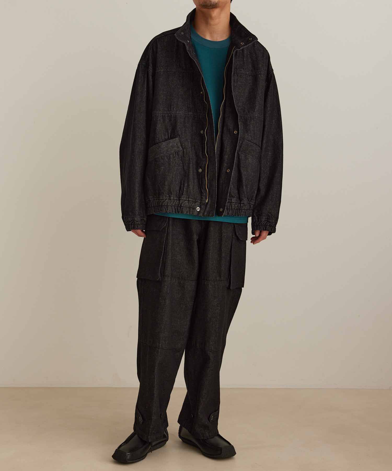 ADAM ET ROPE'「【コットンUSA】ドライタッチ デニム スタンドカラー ブルゾン / Gジャン / サステナブル / セットアップ対」|デニムジャケット|