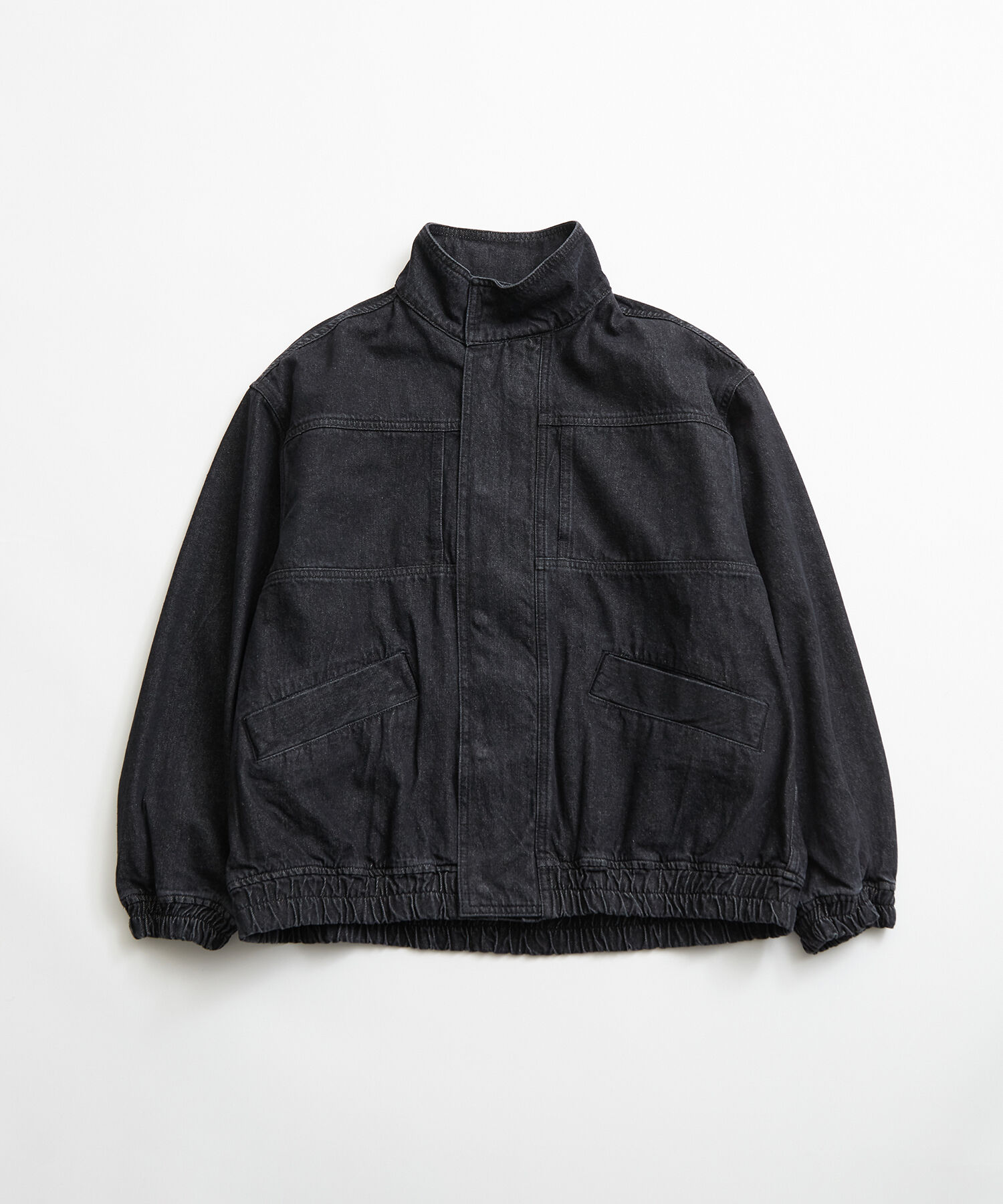 ADAM ET ROPE'「【コットンUSA】ドライタッチ デニム スタンドカラー ブルゾン / Gジャン / サステナブル / セットアップ対」|デニムジャケット|