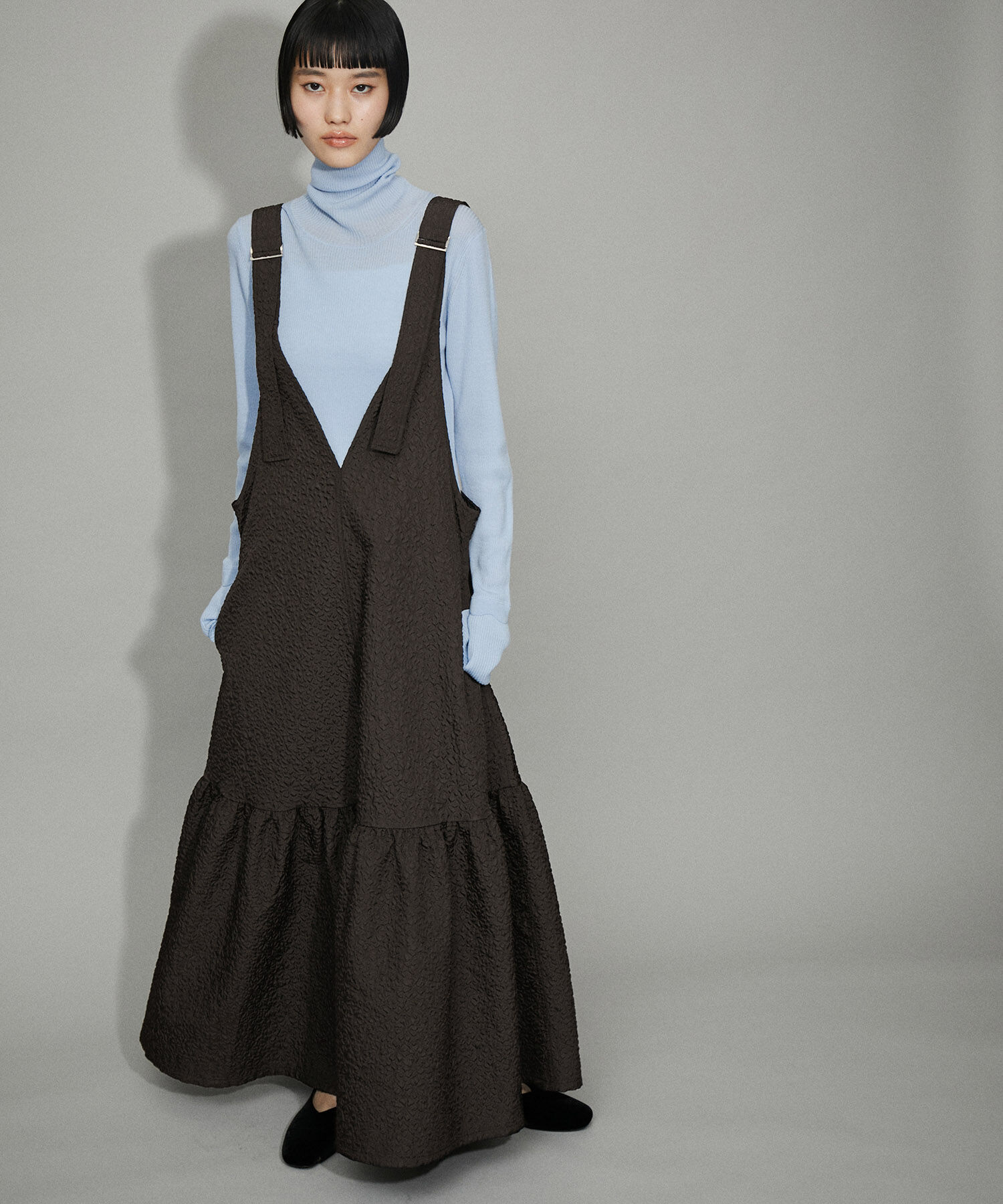 ADAM ET ROPE'「【WEB限定】オーバーオールジャンパースカート」|ジャンパースカート|