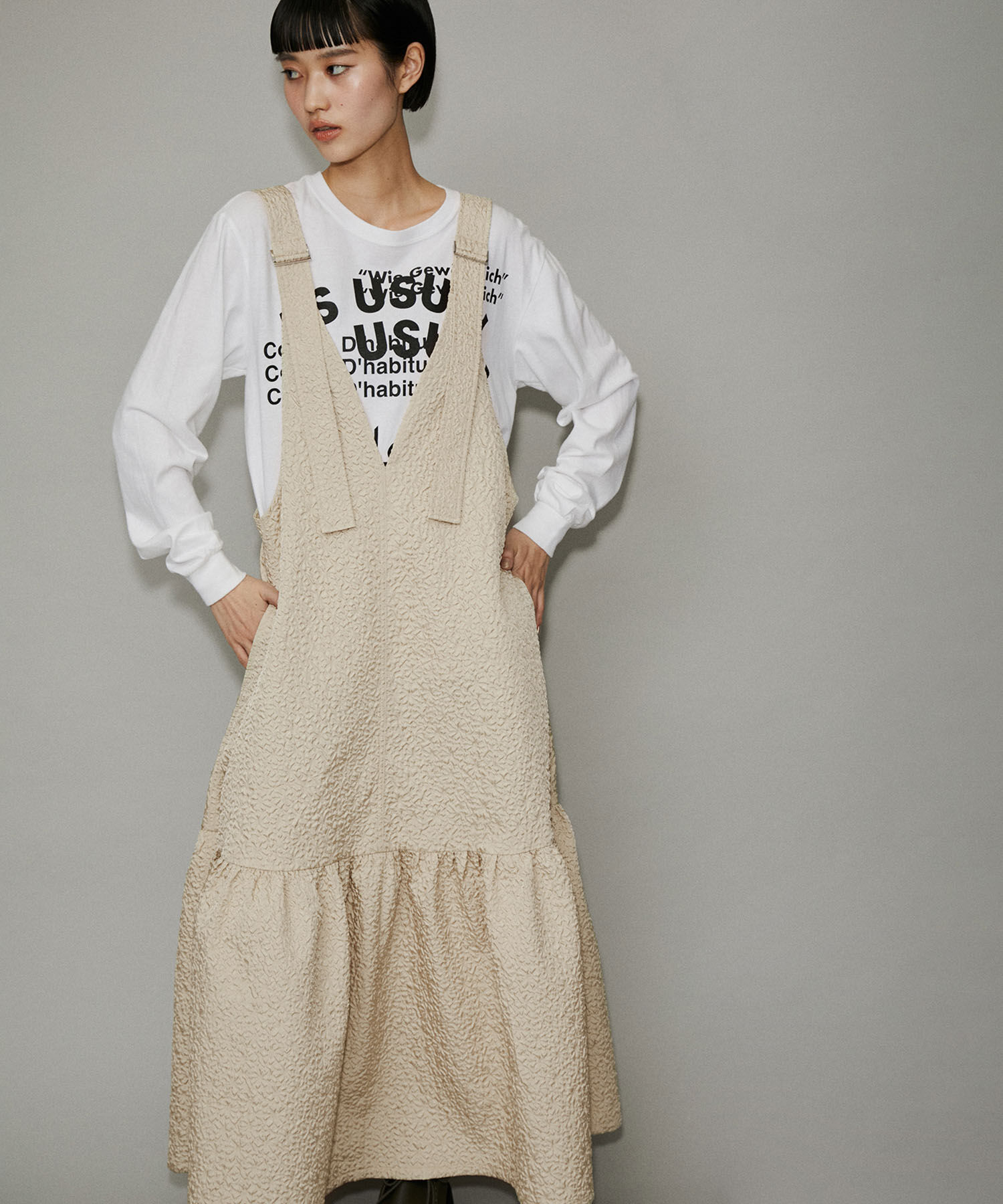 ADAM ET ROPE'「【WEB限定】オーバーオールジャンパースカート」|ジャンパースカート|