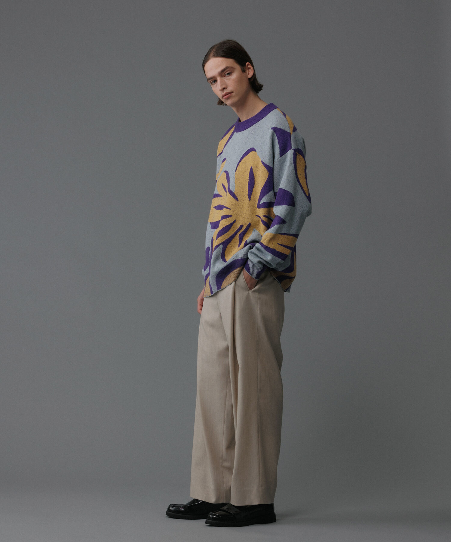 ADAM ET ROPE'「フロントプリーツ ワイド ストレート パンツ / UNISEX」|スラックス|