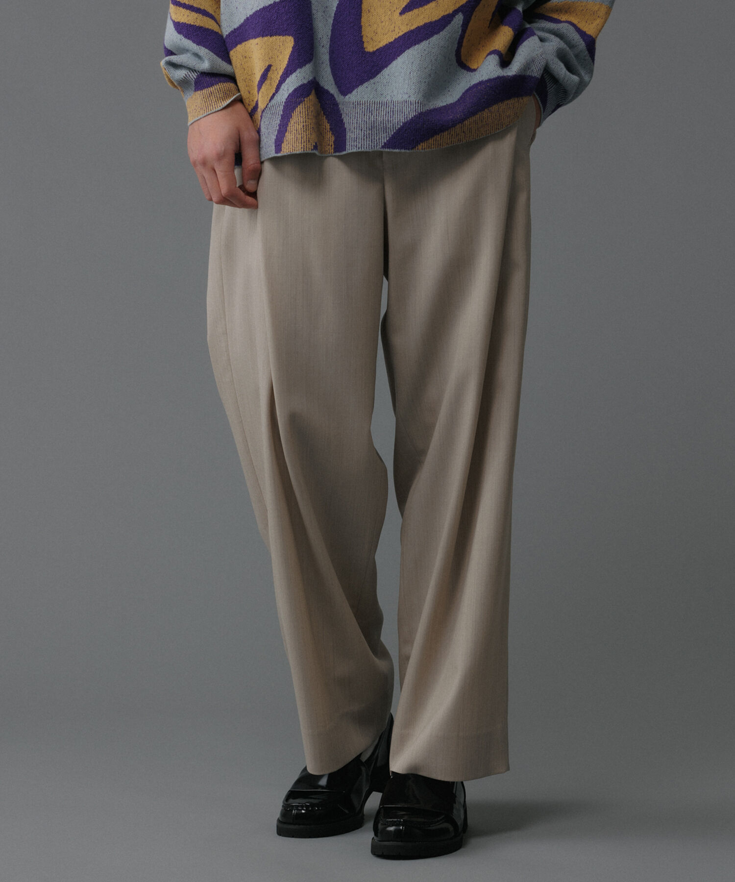 ADAM ET ROPE'「フロントプリーツ ワイド ストレート パンツ / UNISEX」|スラックス|