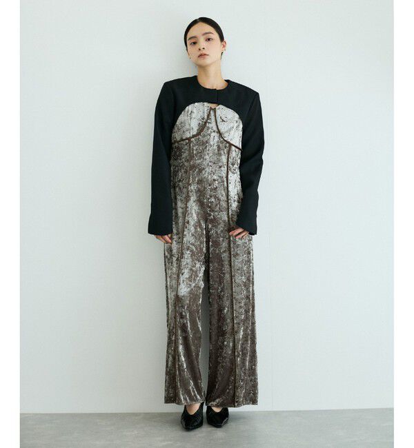 ADAM ET ROPE'「【新色追加】ジャケットボレロ」|ノーカラージャケット|