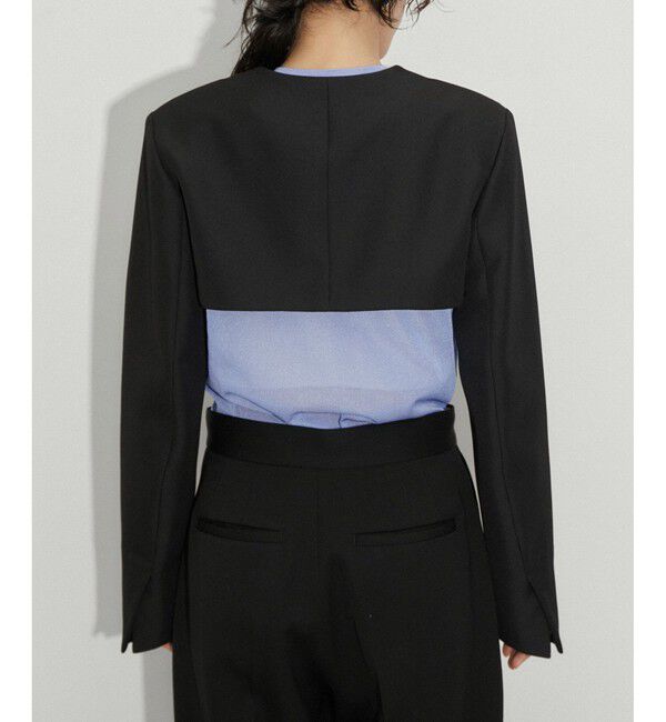 ADAM ET ROPE'「【新色追加】ジャケットボレロ」|ノーカラージャケット|