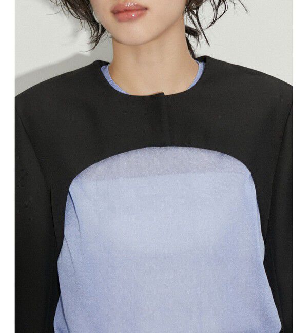 ADAM ET ROPE'「【新色追加】ジャケットボレロ」|ノーカラージャケット|