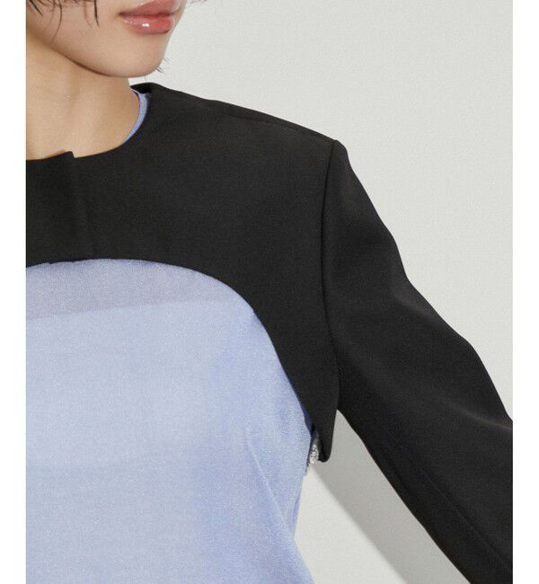 ADAM ET ROPE'「【新色追加】ジャケットボレロ」|ノーカラージャケット|