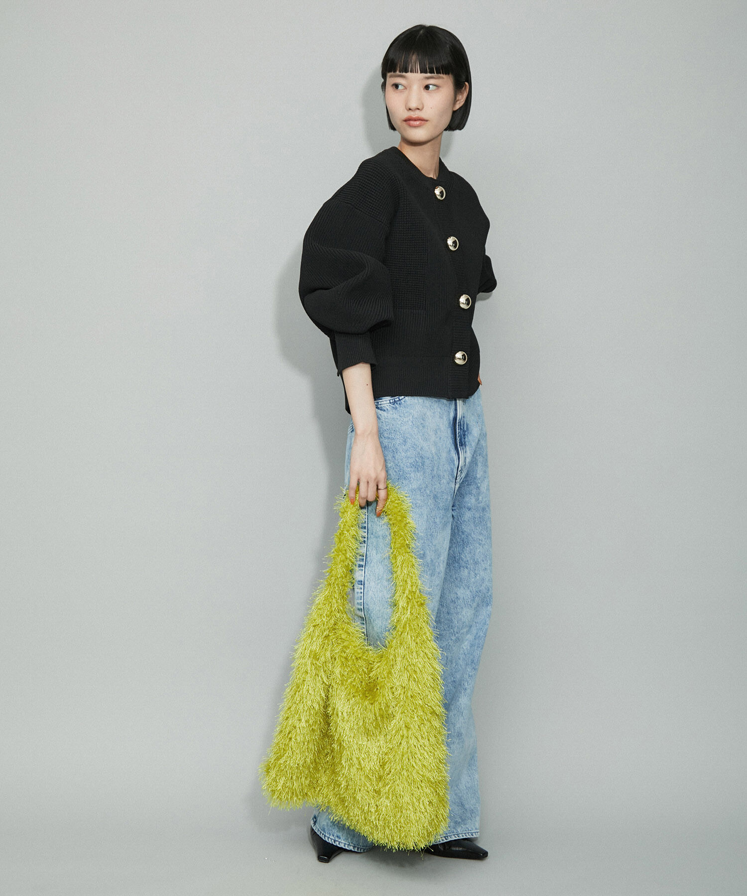 ADAM ET ROPE'「【サステナブル】フリンジファーワンハンドルバッグ」|ハンドバッグ|