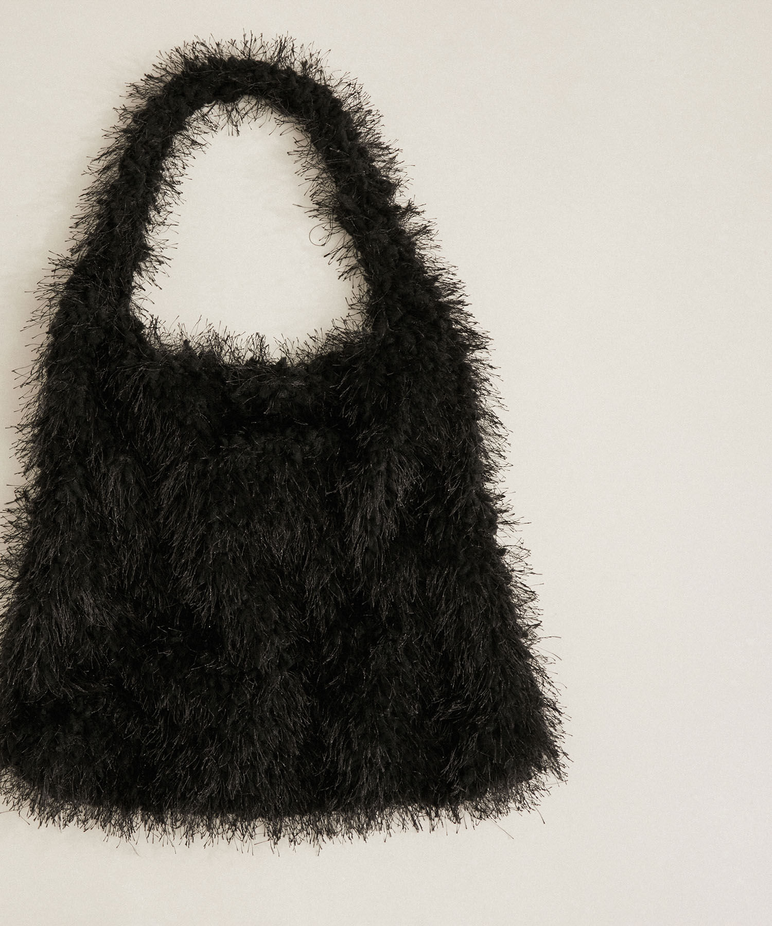 ADAM ET ROPE'「【サステナブル】フリンジファーワンハンドルバッグ」|ハンドバッグ|