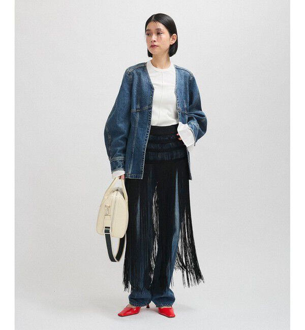 ADAM ET ROPE'「フリンジニットスカート」|スカート|