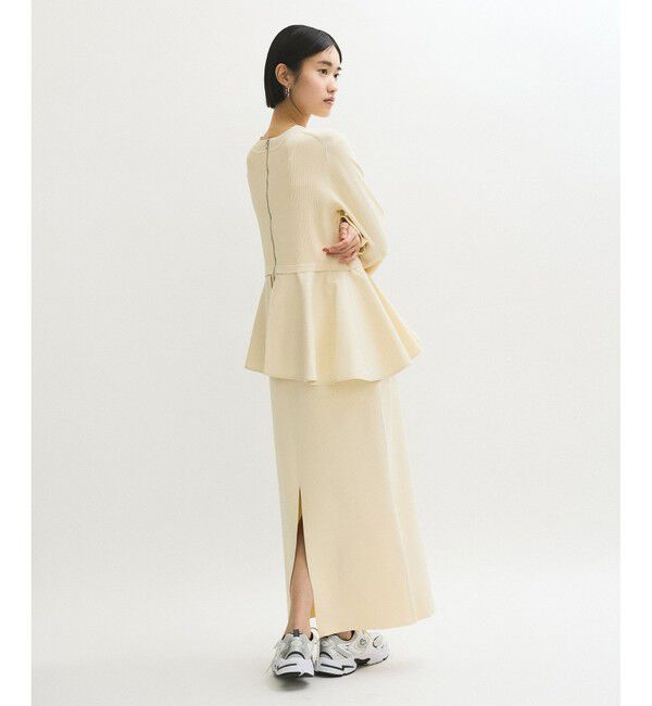 ADAM ET ROPE'「【再入荷】・【サステナブル】・【オケージョン】ペプラムコンビニットワンピース」|ワンピース|