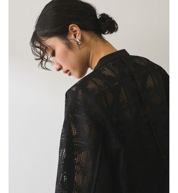 ADAM ET ROPE'「エンブロイダリーメッシュシャツ」|シャツ・ブラウス|