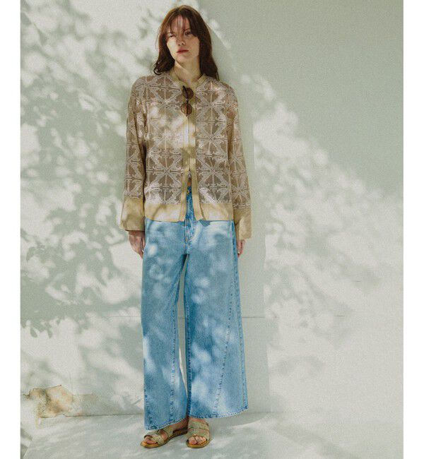 ADAM ET ROPE'「エンブロイダリーメッシュシャツ」|シャツ・ブラウス|