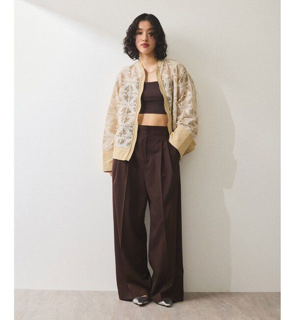 ADAM ET ROPE'「エンブロイダリーメッシュシャツ」|シャツ・ブラウス|