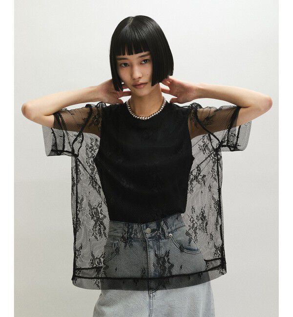 ADAM ET ROPE'「レースTEE」|Tシャツ・カットソー|