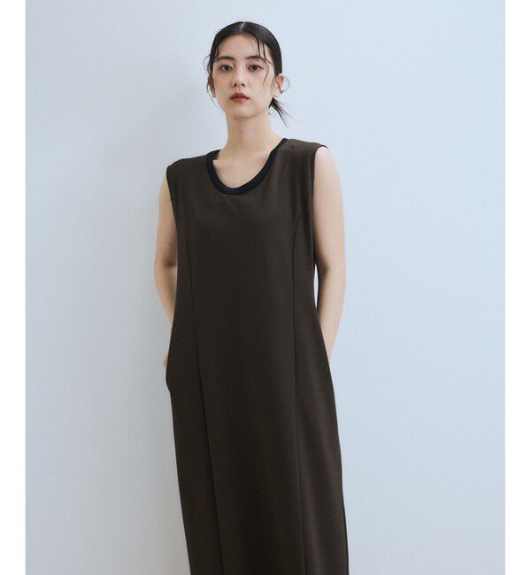ADAM ET ROPE'「【WEB限定】バイカラーノースリーブワンピース」|ワンピース|