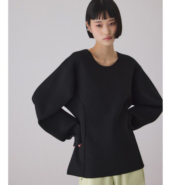 ADAM ET ROPE'「スムースニットフォルムトップス」|ニット・セーター|ブラック(01)