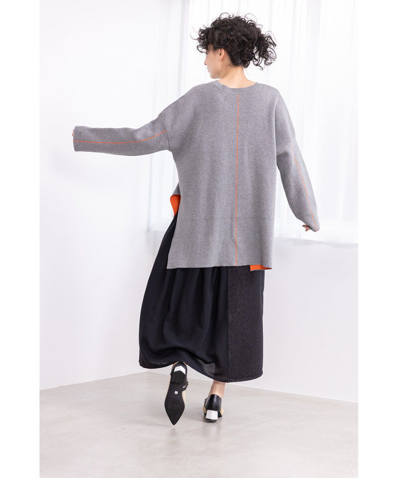  「ギャザー切替デニムスカート」|スカート|